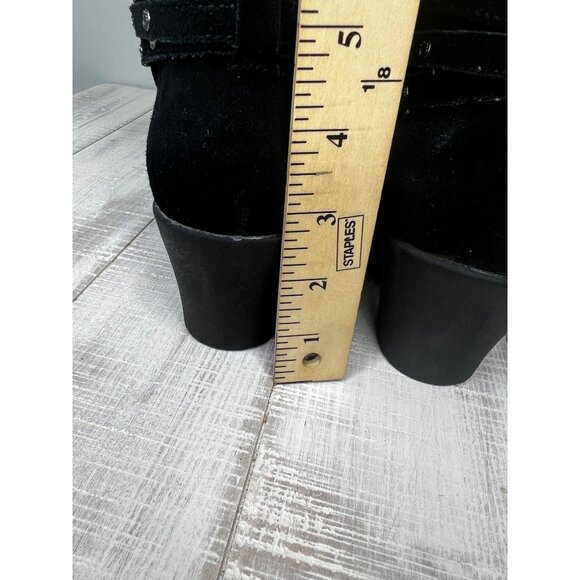 Bearpaw Womens Black Suede Ankle Boots With Side Zipper Size 10 - Picture 4 of 12